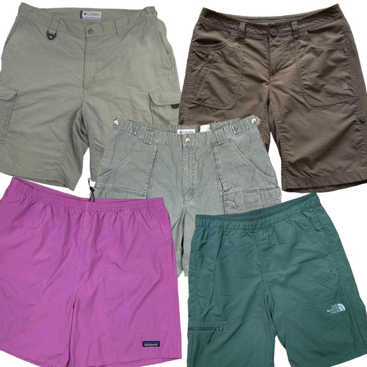 TNF, Patagonia, Columbia shorts